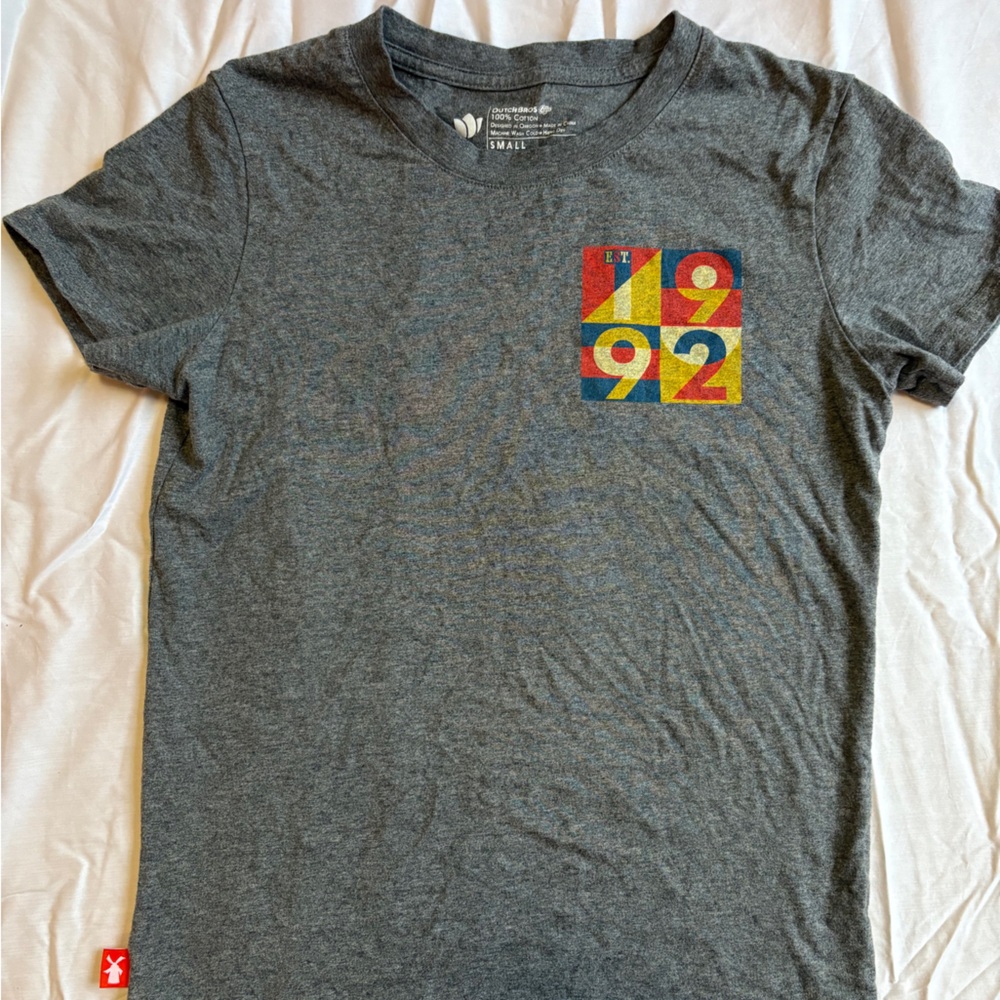 Dutch bros 1992 Big Back Graphic Gray Short Sleeve T Shirt Small
